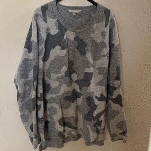 Gray Camouflage Wool Sweater